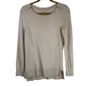 Banana Republic Touch Of Cashmere Merino Wool Sweater Zip Accent Sz Medium